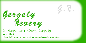 gergely nevery business card